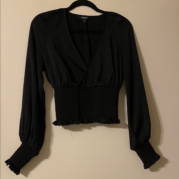 Express Tops - Express Black V-Neck Blouse